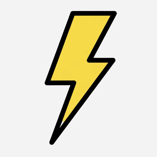 a-basic-lightning-bolt-with-solid-lines-and-yellow-inner. make it square for an icon